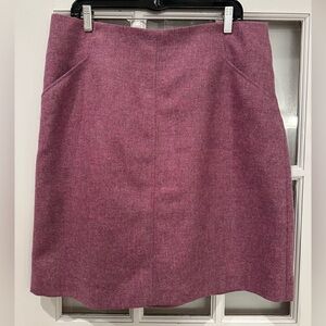 Laura Ashley Mauve Pink Purple 100% Wool By Moon A-Line Skirt Size 12 Large L